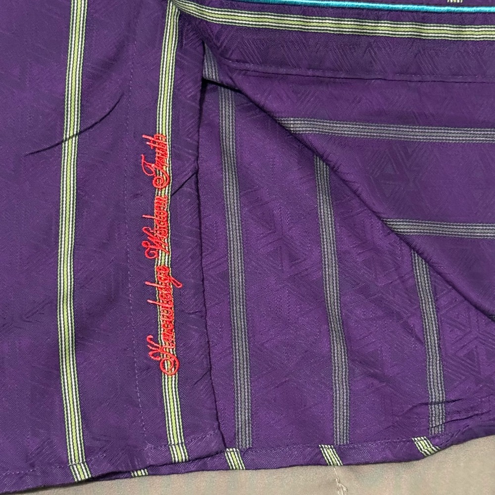 ROBERT GRAHAM DRESS SHIRT MENs XL CLASSIC FIT PURPLE STRIPE FLIP CUFF - Picture 3 of 10